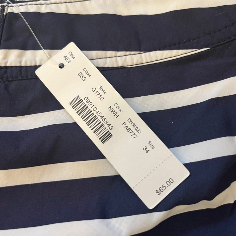 NWT J. Crew 9” Striped Nautical Board Shorts Swim Trunks Navy & White Mesh Lined - Picture 2 of 13